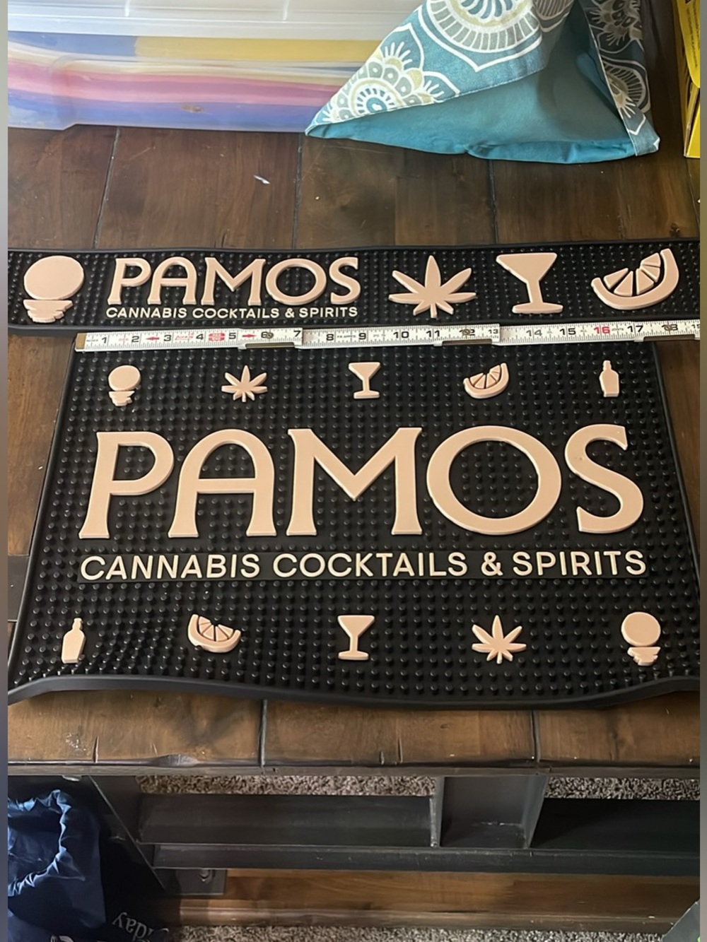 Black and Beige Bar Mats